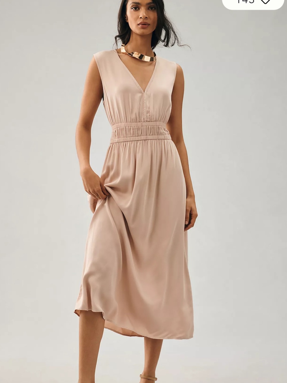 cloth & stone by Anthropology Beige Midi Dress
